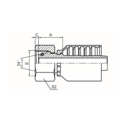 公制內螺紋24°錐帶O形圈重系列 ISO 12151-2 DIN 3865 20511-RW