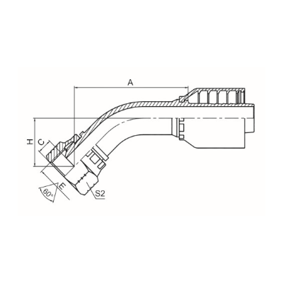 美制NPSM內(nèi)螺紋60°外錐面 SAE J514 21641-RW