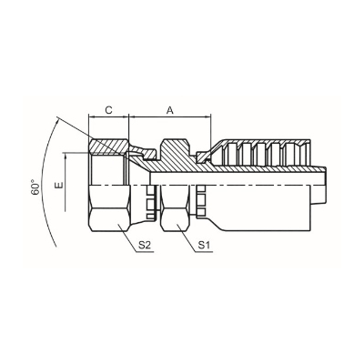 日本公制內螺紋60°內錐面 28611-RW