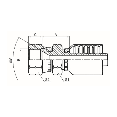日本英制內螺紋60°內錐面 JIS B8363 29611-RW