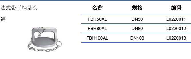 法式對稱接頭-帶手柄堵頭 DN20~DN150
